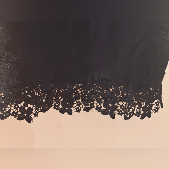 NWOT Midi LBD Cap Sleeve Chiffon Floral Appliqué. Lace Embroidery On Bodice - Picture 7 of 14